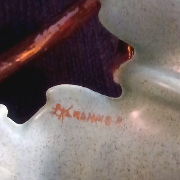 Vintage Porcelain Opalescent Link & Pearl Irresident Gold Finish Serving Dish - Picture 5 of 5